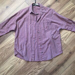 Urban Outfitters Purple Striped Casual Shirt